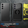ACS07203 - Galaxy S24 Case Slim Armor (MagFit) in Black showing the compatibility only with S24. Not compatible with Galaxy S24+ and Galaxy S24 Ultra