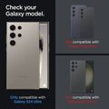 AGL07585 - Galaxy S24 Ultra Optik Pro EZ Fit Lens Protector in L-Series showing the compatibility. Only compatibility with Galaxy S24 Ultra and not compatible with Galaxy S24/S24+ and Galaxy S23 Ultra