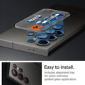 AGL07585 - Galaxy S24 Ultra Optik Pro EZ Fit Lens Protector in L-Series showing the easy to install. Includes alignment tray for quick and easy guided glass application