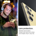 AGL07428 - Galaxy S24 Ultra Optik Pro EZ Fit Lens Protector in Yellow showing the lens protection. Maintain good optics. Protect your lens from drops at all angles. Day in, day out