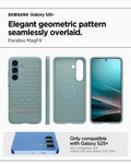 ACS09060 - Galaxy S25 Plus Case Parallax (MagFit) in Sage Green showing the elegant geometric pattern seamlessly overlaid. Parallax MagFit. Only compatible with Galaxy S25+ and not compatible with Galaxy S25 and Galaxy S25 Ultra