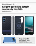ACS09061 - Galaxy S25 Plus Case Parallax (MagFit) in Navy Violet showing the elegant geometric pattern seamlessly overlaid. Parallax MagFit. Only compatible with Galaxy S25+ and not compatible with Galaxy S25 and Galaxy S25 Ultra