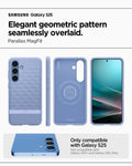 ACS09062 - Galaxy S25 Case Parallax (MagFit) in Purple-ish showing the elegant geometric pattern seamlessly overlaid. Parallax MagFit. Only compatible with Galaxy S25+ and not compatible with Galaxy S25 and Galaxy S25 Ultra