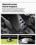 ACS08964 - Galaxy S25 Ultra Case Tough Armor AI (MagFit) in Black showing the how it absorb even more impact. New Impact Protection Foam on every corner increases impact reduction and shock absorption. Extreme Protection Technology, Air Cushion Technology