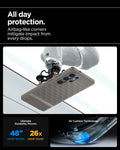 ACS09055 - Galaxy S25 Ultra Case Parallax (MagFit) in Ash Gray showing the all day protection. Airbag-like corners mitigate impact from drops. Ultimate durability proven. 48