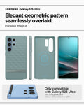 ACS09053 - Galaxy S25 Ultra Case Parallax (MagFit) in Sage Green showing the elegant geometric pattern seamlessly overlaid. Parallax MagFit. Only compatible with Galaxy S25 Ultra and not compatible with Galaxy S25 and Galaxy S25+