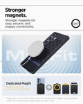 ACS09054 - Galaxy S25 Ultra Case Parallax (MagFit) in Navy Violet showing the stronger magnets for easy, securer, and snappy connectivity. Dedicated Magfit made for galaxy S25 series. *Magnetic accessories other than the dedicated Magfit may interfere with the camera lens depending on their size