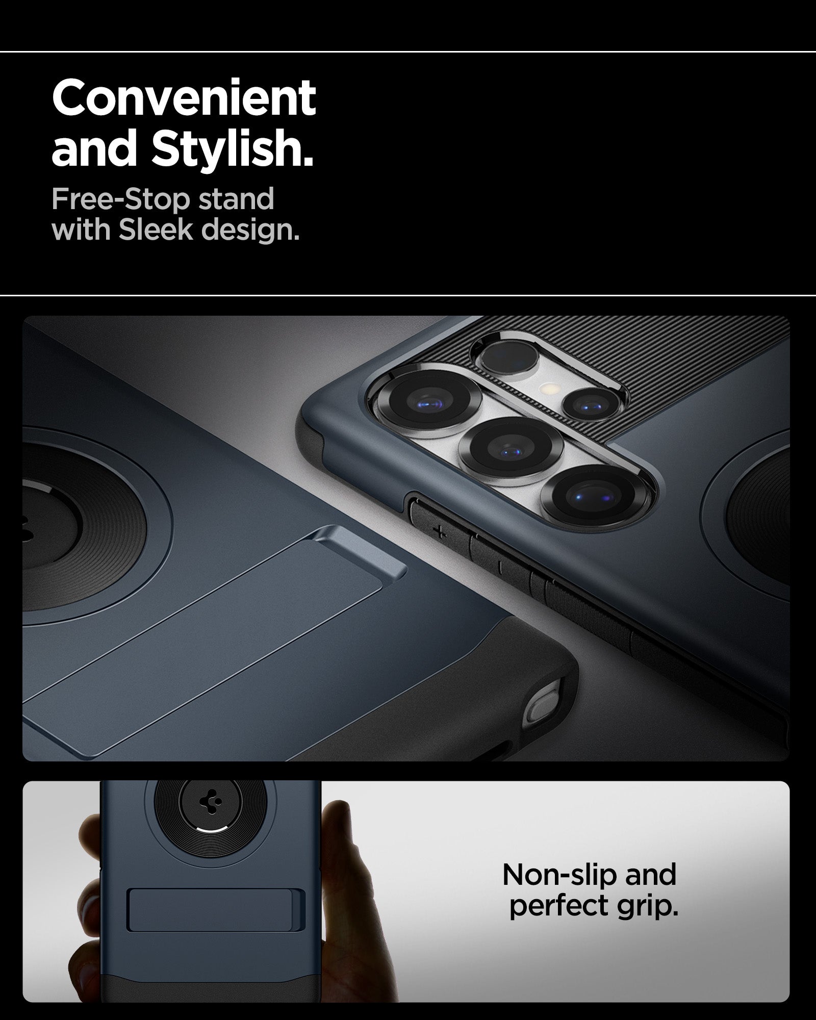 ACS08908 - Galaxy S25 Ultra Case Slim Armor (MagFit) in Metal Slate convenient and stylish. Free stop stand with sleek design. Non slip and perfect grip.