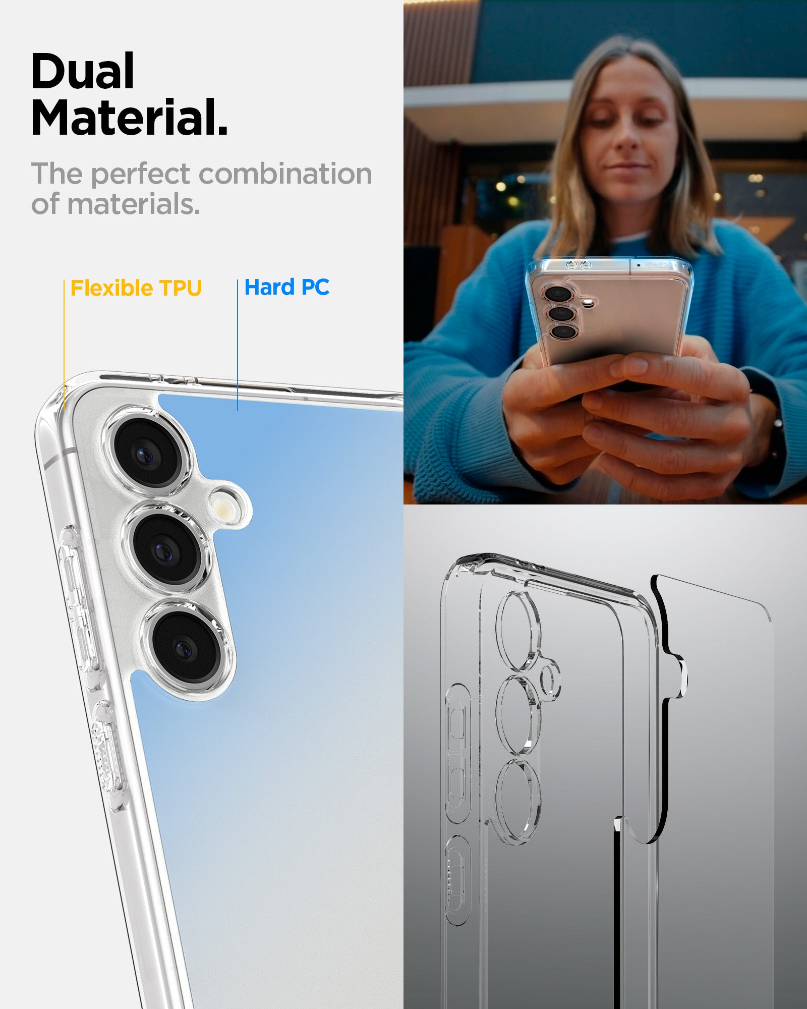 ACS08620 - Galaxy S24 FE Case Ultra Hybrid in Crystal Clear dual material. the perfect combination of materials.