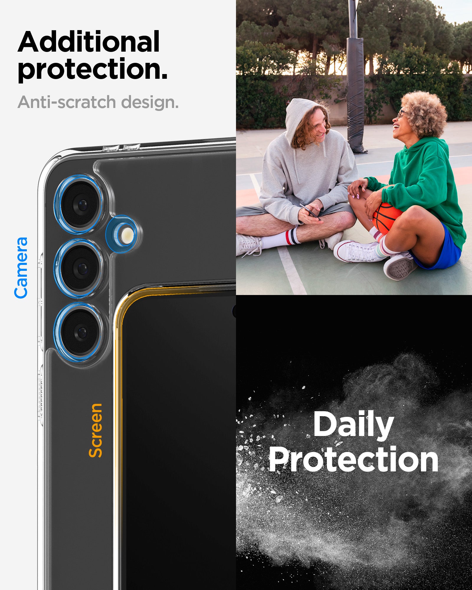 ACS08620 - Galaxy S24 FE Case Ultra Hybrid in Crystal Clear additional protection. anti scratch design. Daily protection