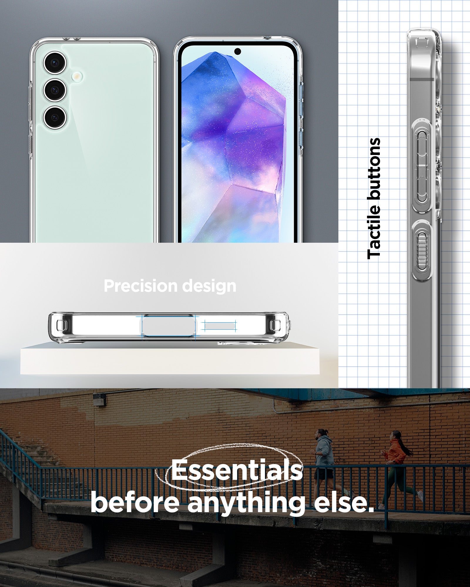 ACS08620 - Galaxy S24 FE Case Ultra Hybrid in Crystal Clear precision design. Tactile buttons. Essential before anything else.