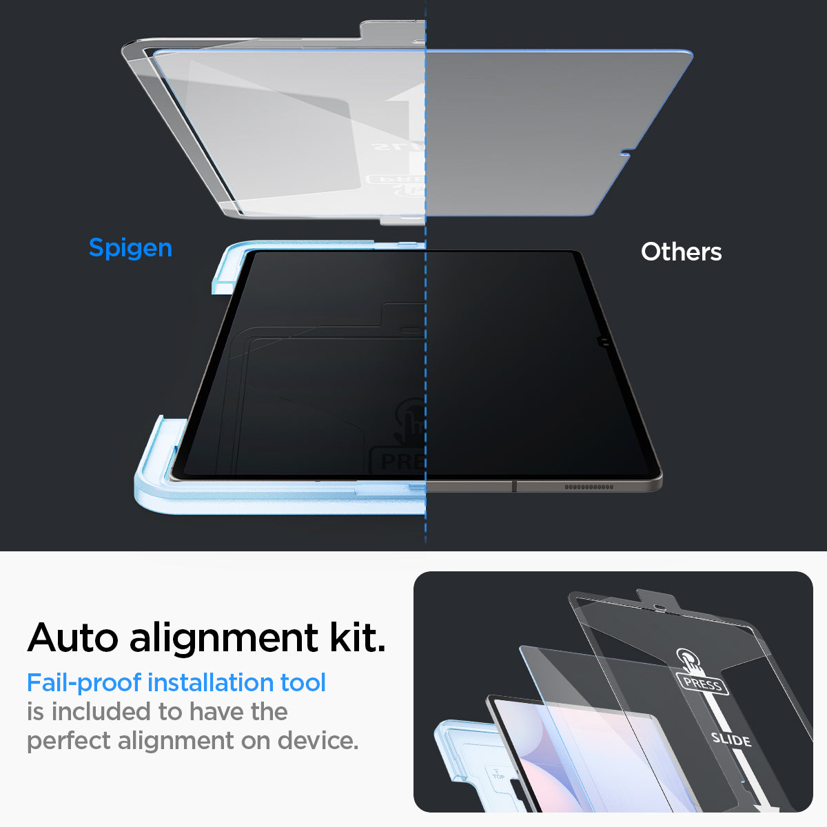 AGL06998 - Galaxy Tab S9 Ultra Screen Protector EZ FIT GLAS.tR auto alignment kit fail proof installation tool included