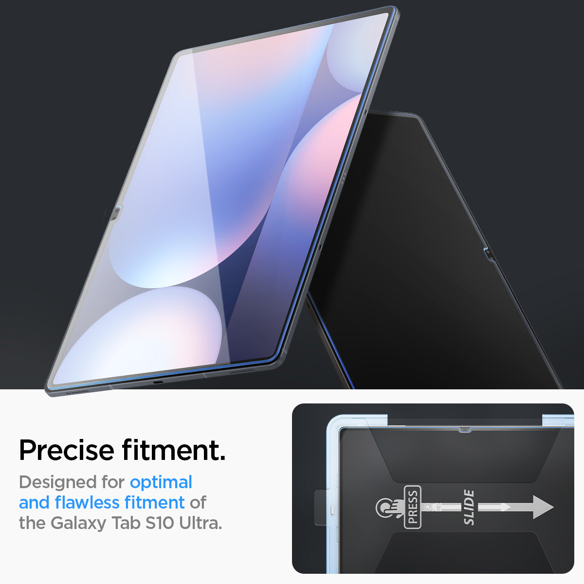AGL06998 - Galaxy Tab S9 Ultra Screen Protector EZ FIT GLAS.tR precise fitment. Designed for optimal and flawless fit.