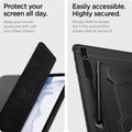 ACS01607 - Galaxy Tab S8+ Case Rugged Armor Pro in black Protect your screen all day. Keep your screen protected with soft microfiber interior. Easily accessible highly secured. Simply slide to access the S pen and another simple slide to secure it.