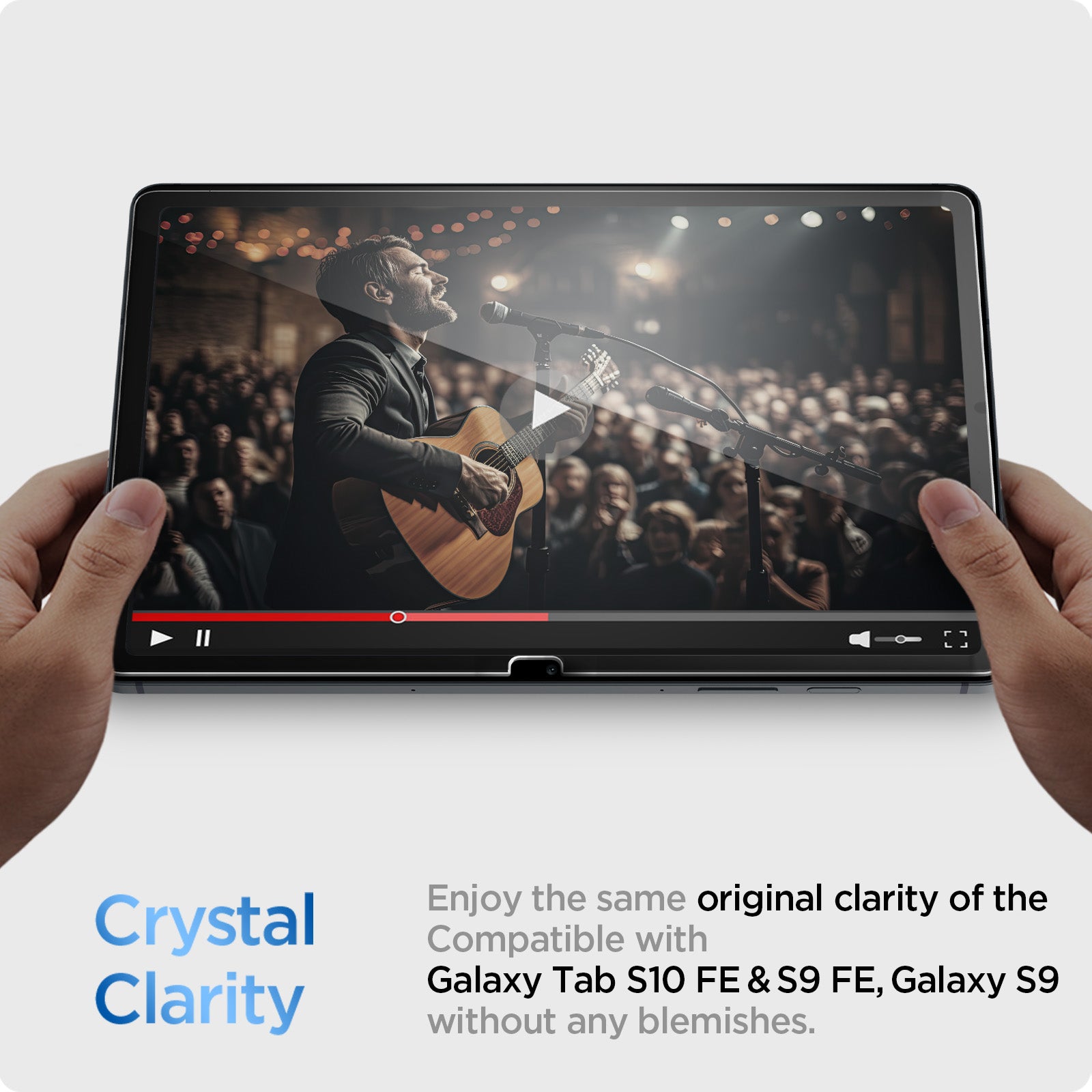 AGL07002 - Galaxy Tab S9 FE Series Screen Protector EZ FIT GLAS.tR crysrtal clarity. Enjoy the original crisp clarity of the tab s9 fe , s10 fe, s9