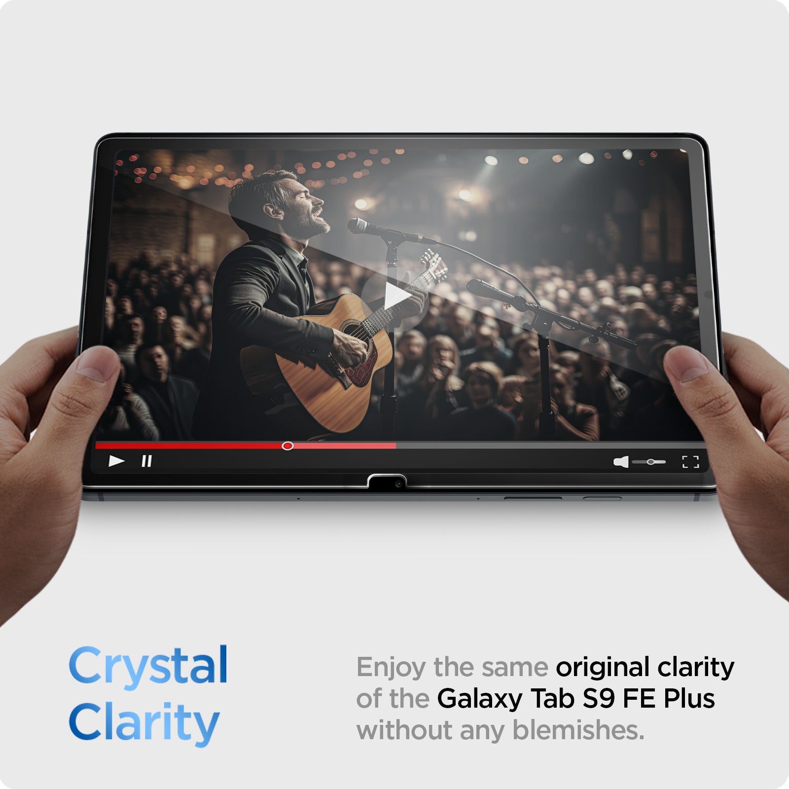 AGL07001 - Galaxy Tab S9 FE+ Series Screen Protector EZ FIT GLAS.tR crysrtal clarity. Enjoy the original crisp clarity of the tab s9 fe plus