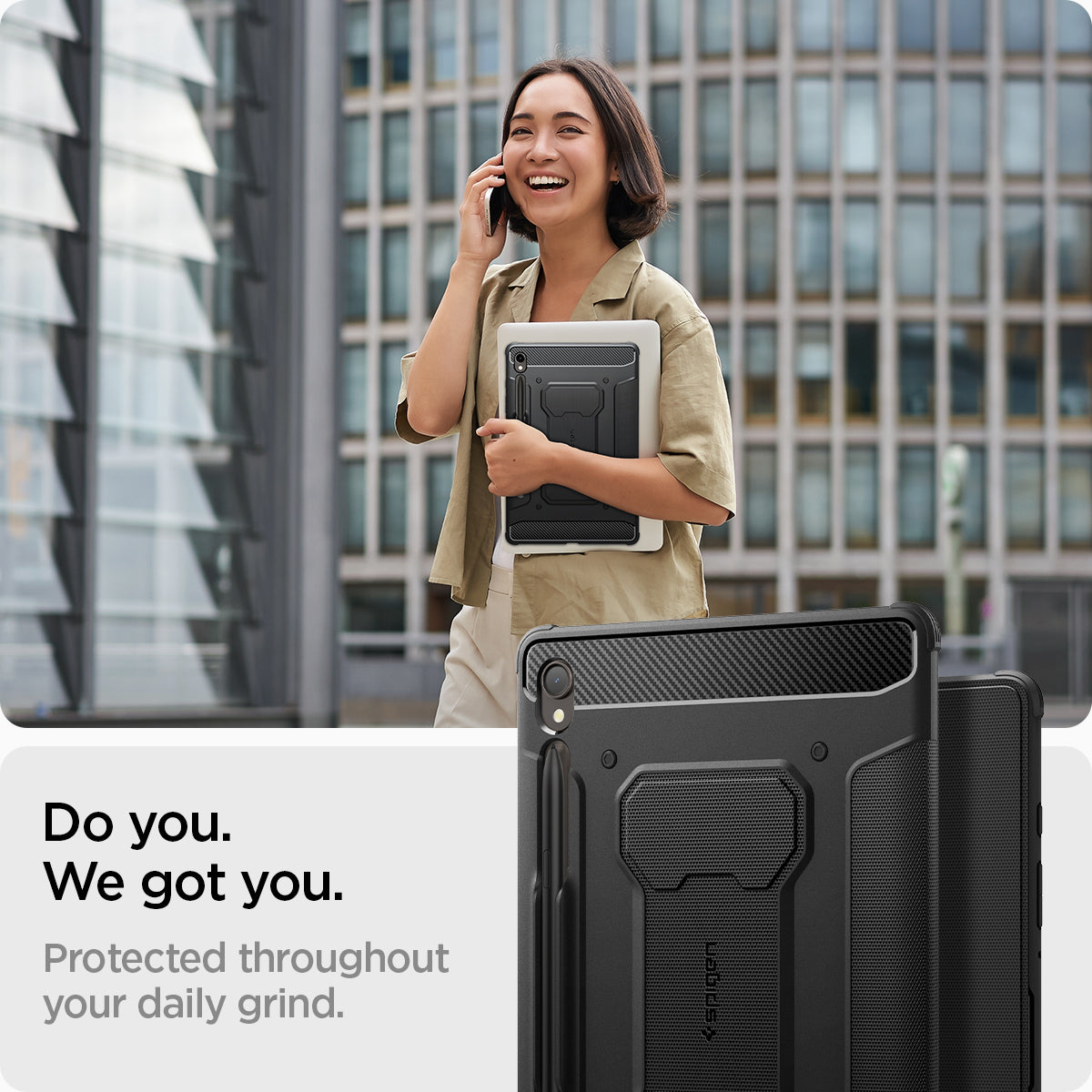 ACS06540 - Galaxy Tab S9 Case Rugged Armor Pro in black do you. we got you. protected throughout your daily grind.