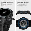 ACS03165 - Galaxy Watch 5/4 (40mm) Case Rugged Armor Pro in charcoal gray charge wirelessly. Charge on with the case on. Precision design. Precise cutout for all sensors.