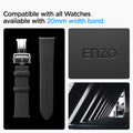 AMP06956 - Galaxy Watch Band Enzo (20mm) in black compatible with all watches available with 20mm width band.