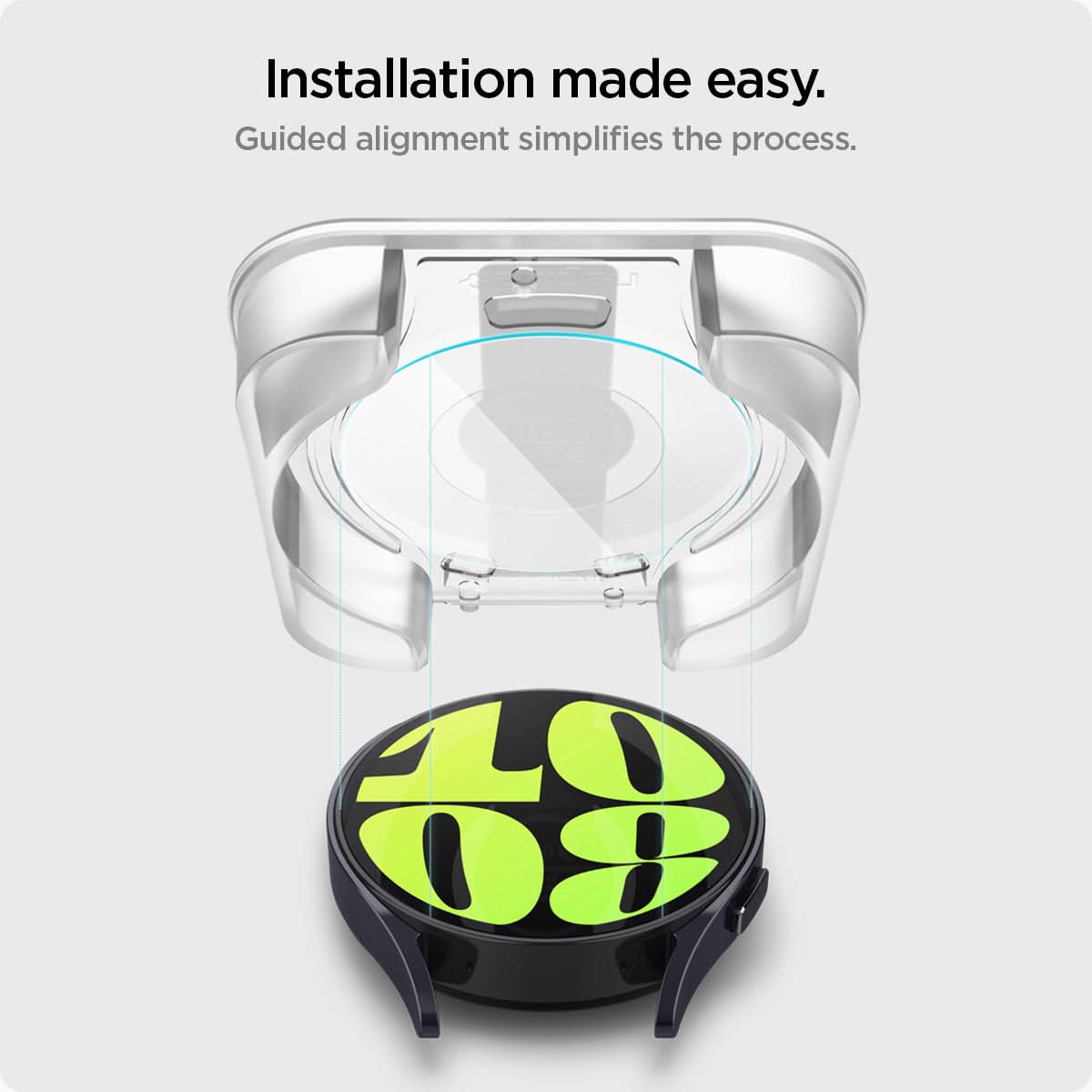 AGL06520 - Galaxy Watch 6 (44mm) Screen Protector EZ FIT GLAS.tR Installation made easy. guided alignment simplifies the process.