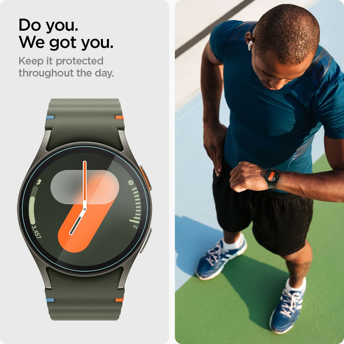 AGL08351 - Galaxy Watch 7 (40mm) GLAS.tR EZ Fit in Clear do you. we got you. keep it protected throughout the day.