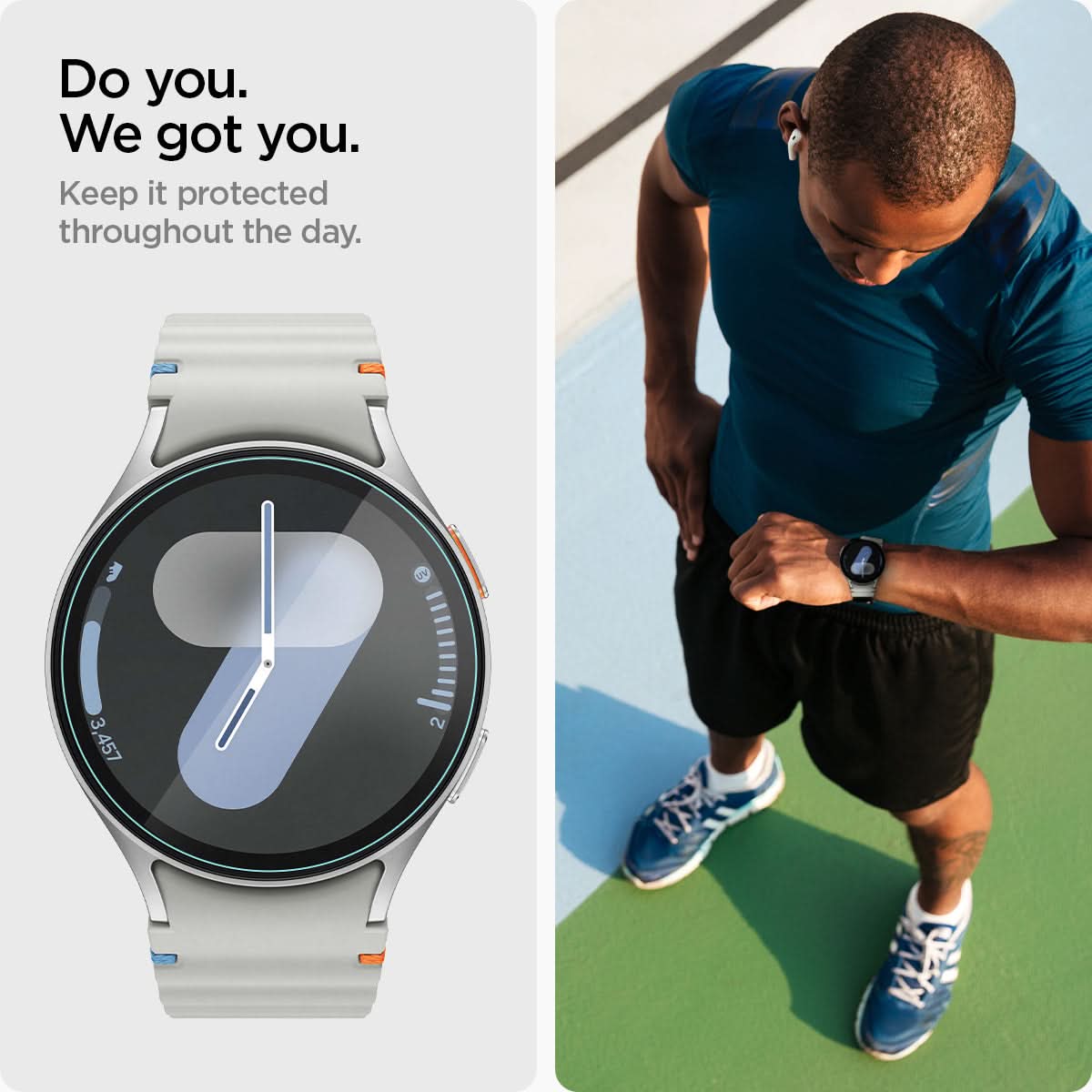 AGL08350 - Galaxy Watch 7 (44mm) GLAS.tR EZ Fit in Clear do you. we got you. keep it protected throughout the day.