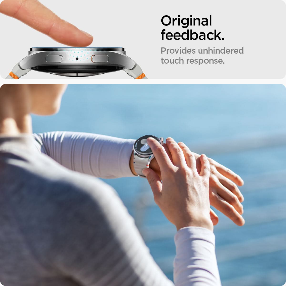 AGL08350 - Galaxy Watch 7 (44mm) GLAS.tR EZ Fit in Clear original feedback. Provides unhindered touch response.