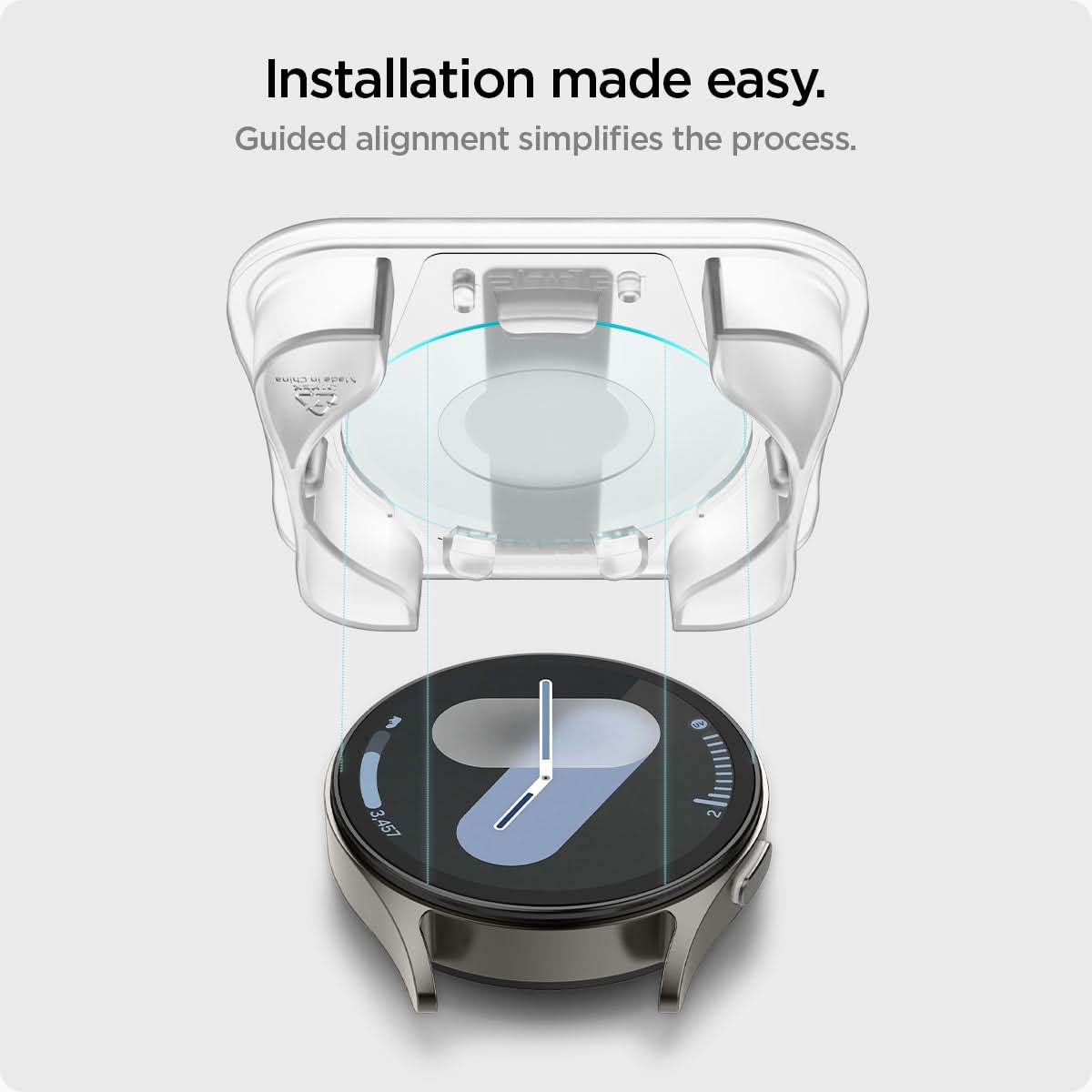AGL08350 - Galaxy Watch 7 (44mm) GLAS.tR EZ Fit in Clear Installation made easy. guided alignment simplifies the process.