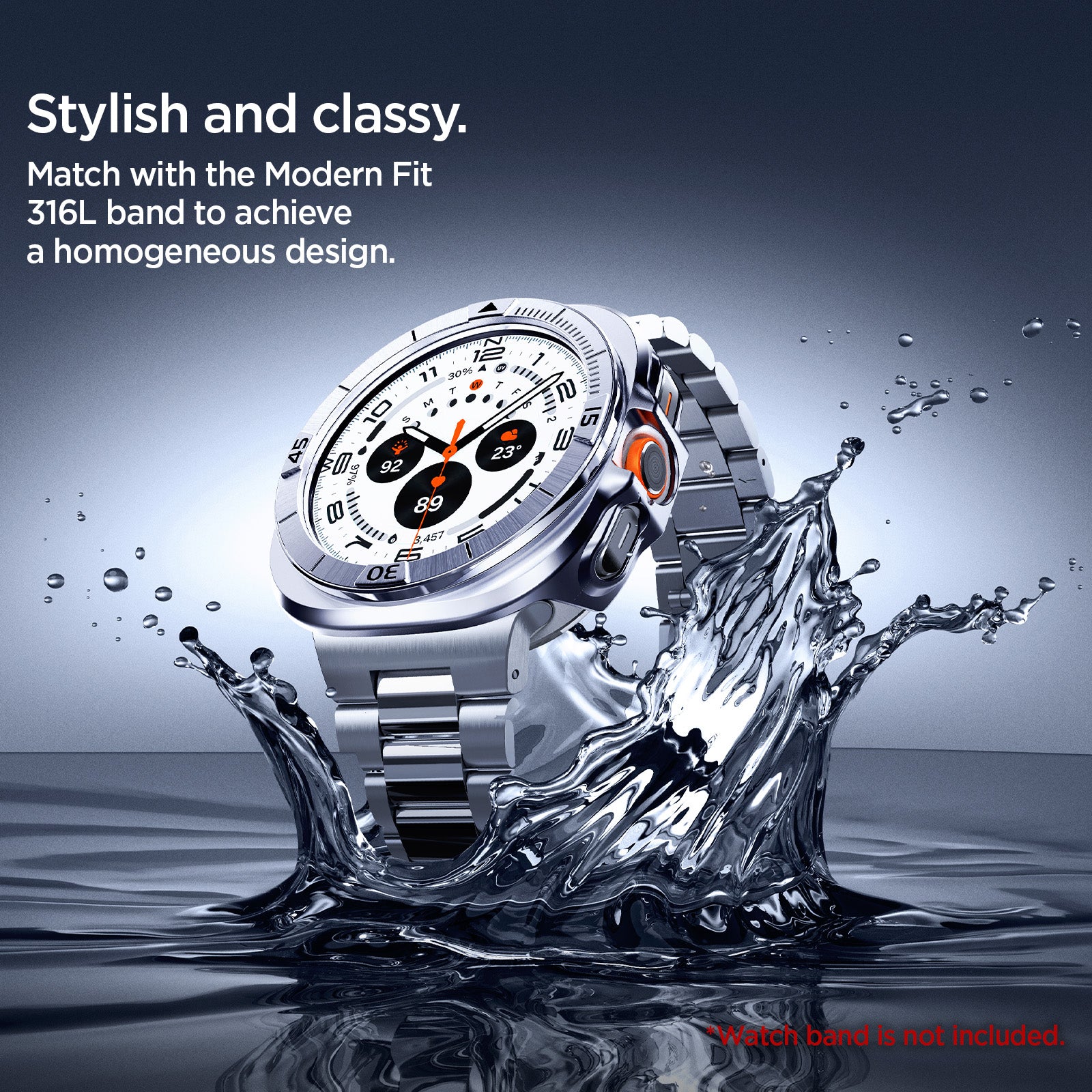 ACS08828 - Watch Ultra (47mm) Case Bezel Tune Pro in Silver stylish and classy. Match with the modern fit 316L band to achieve a homogeneous design. Watch band is not included.
