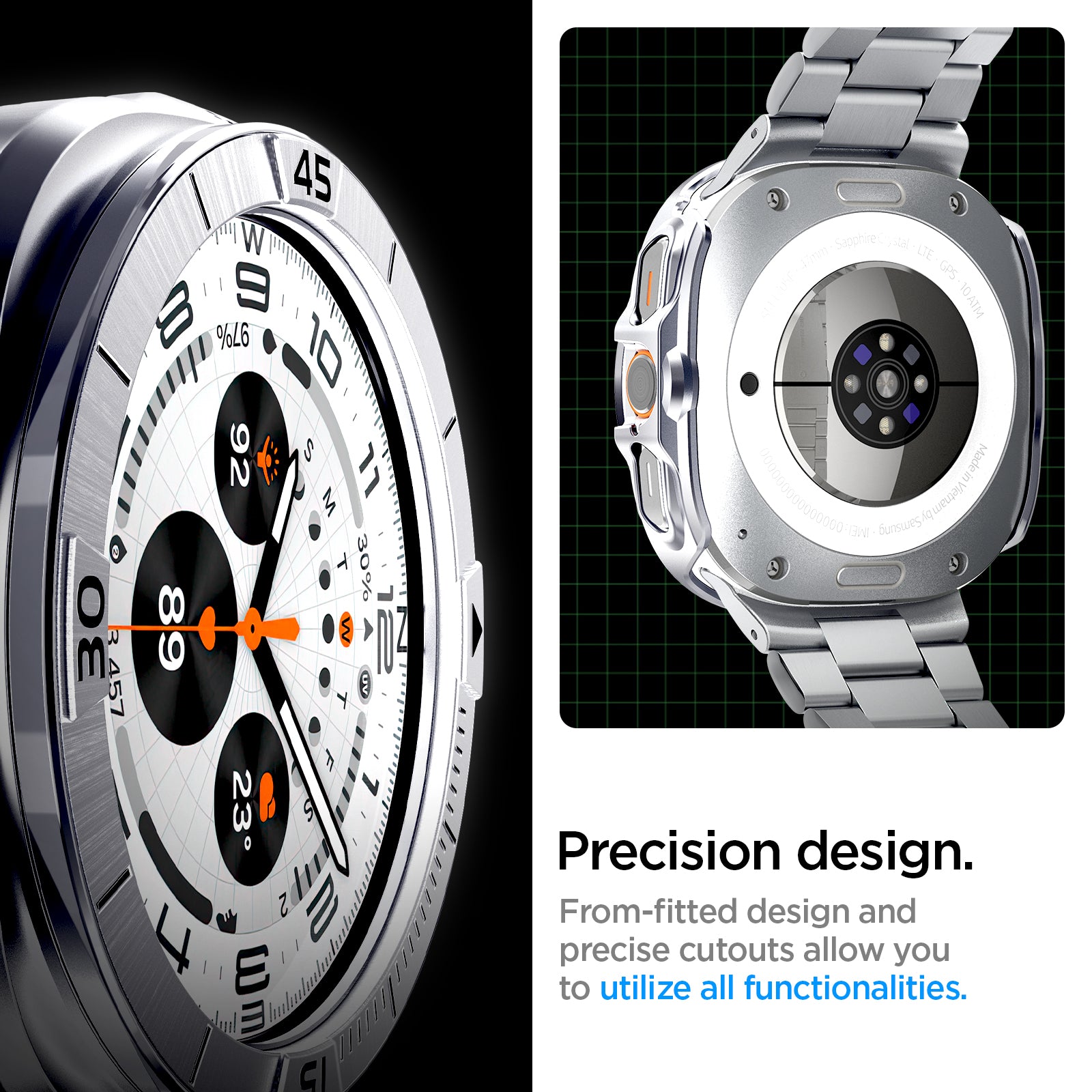 ACS08828 - Watch Ultra (47mm) Case Bezel Tune Pro in Silver precision design. From fitted design and precise cutouts allow you to utilize all functionalities.
