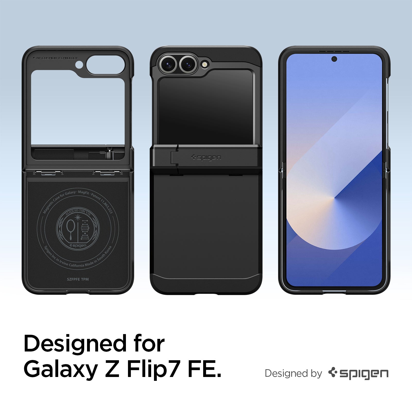 ACS09807 - Galaxy Z Flip 7 FE Series Tough Armor Pro (MagFit) in black designed for galaxy Z flip 7 FE.