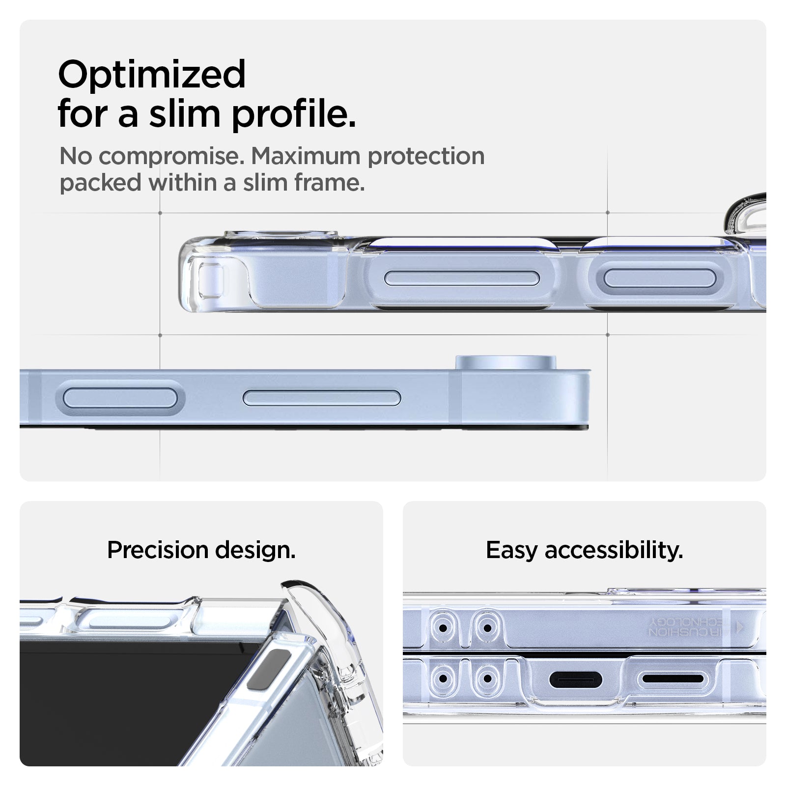 ACS09806 - Galaxy Z Flip 7 FE Series Ultra Hybrid Pro (MagFit) optimized for a slim profile. No compromise. Maximum protection packed within a slim frame. Precise design. Easy accessibility.