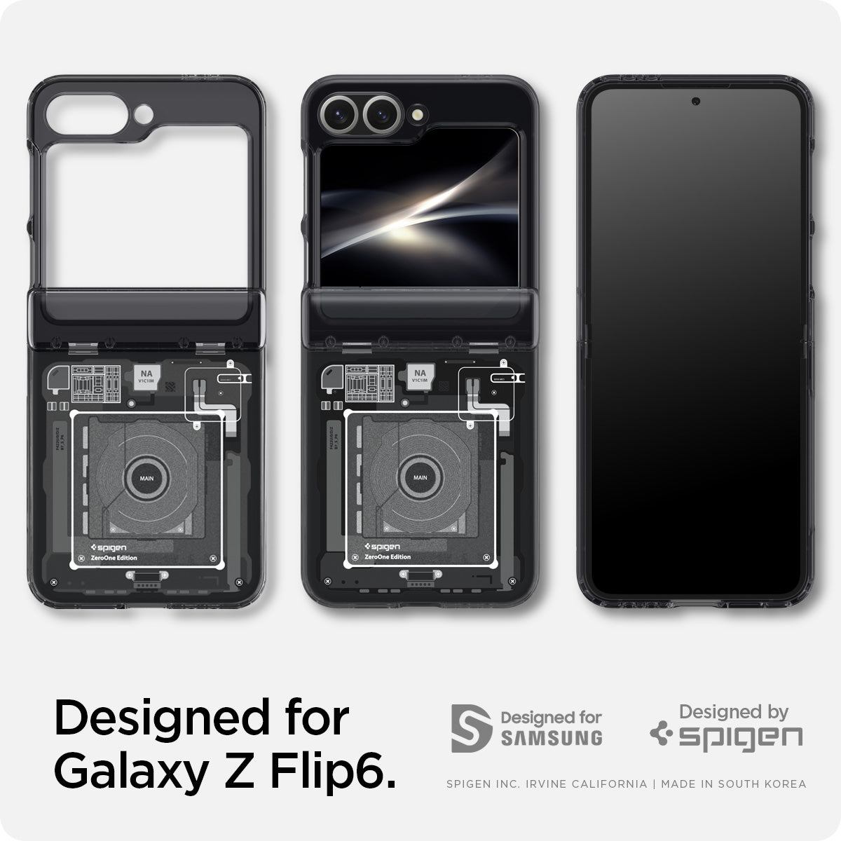 ACS08289 - Galaxy Z Flip 6 Case Ultra Hybrid Pro Zero One in Zero One showing the compatibility only with Galaxy Z Flip 6