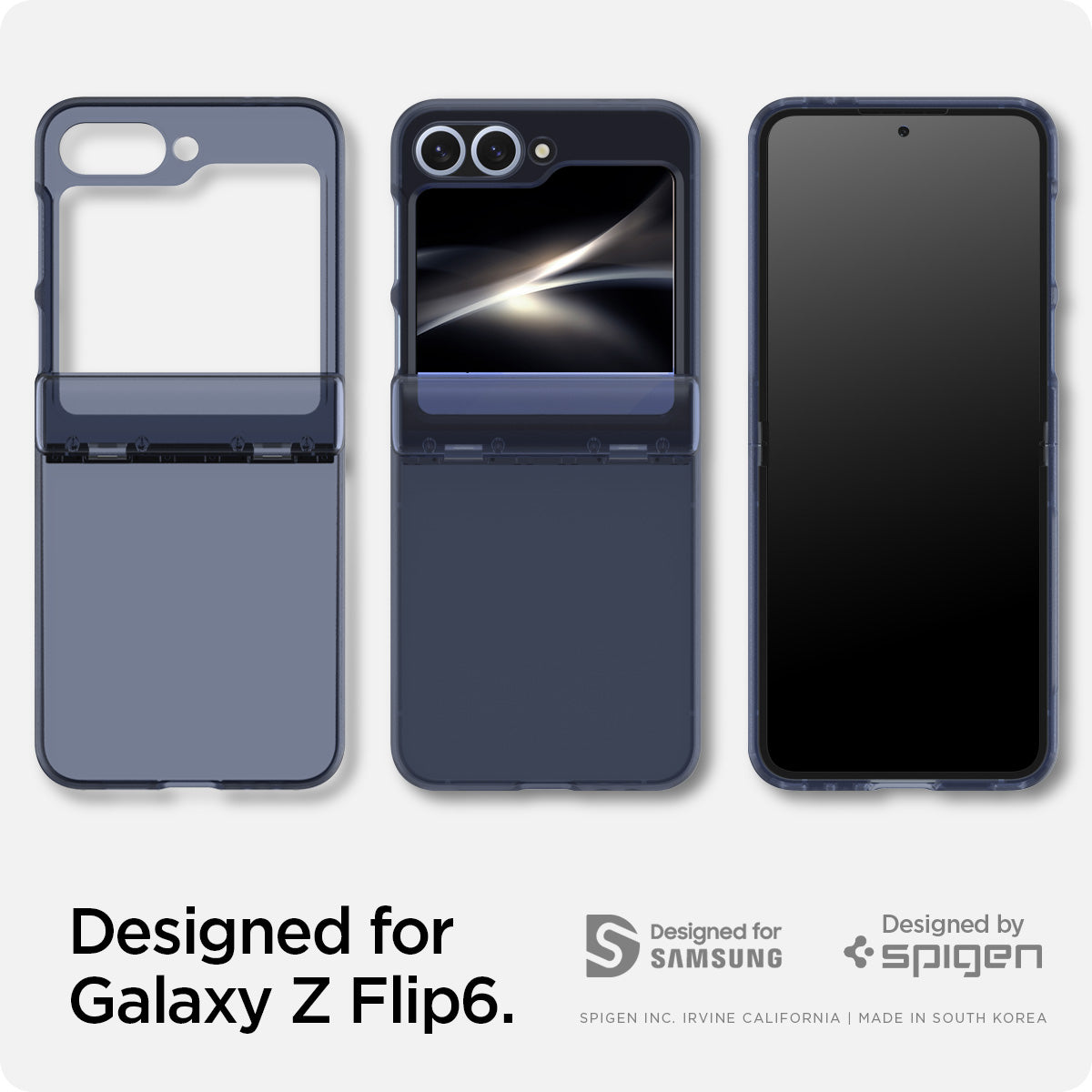 ACS08288 - Galaxy Z Flip 6 Case Ultra Hybrid Pro in Frost Navy Blue showing the compatibility only with Galaxy Z Flip 6