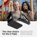 ACS07835 - Galaxy Z Flip 6 Case Ultra Hybrid Pro in Frost Gray showing the clear choice for the Z Flip 6. Showcase your Flip 6, keeping it clear from scuffs and scratches