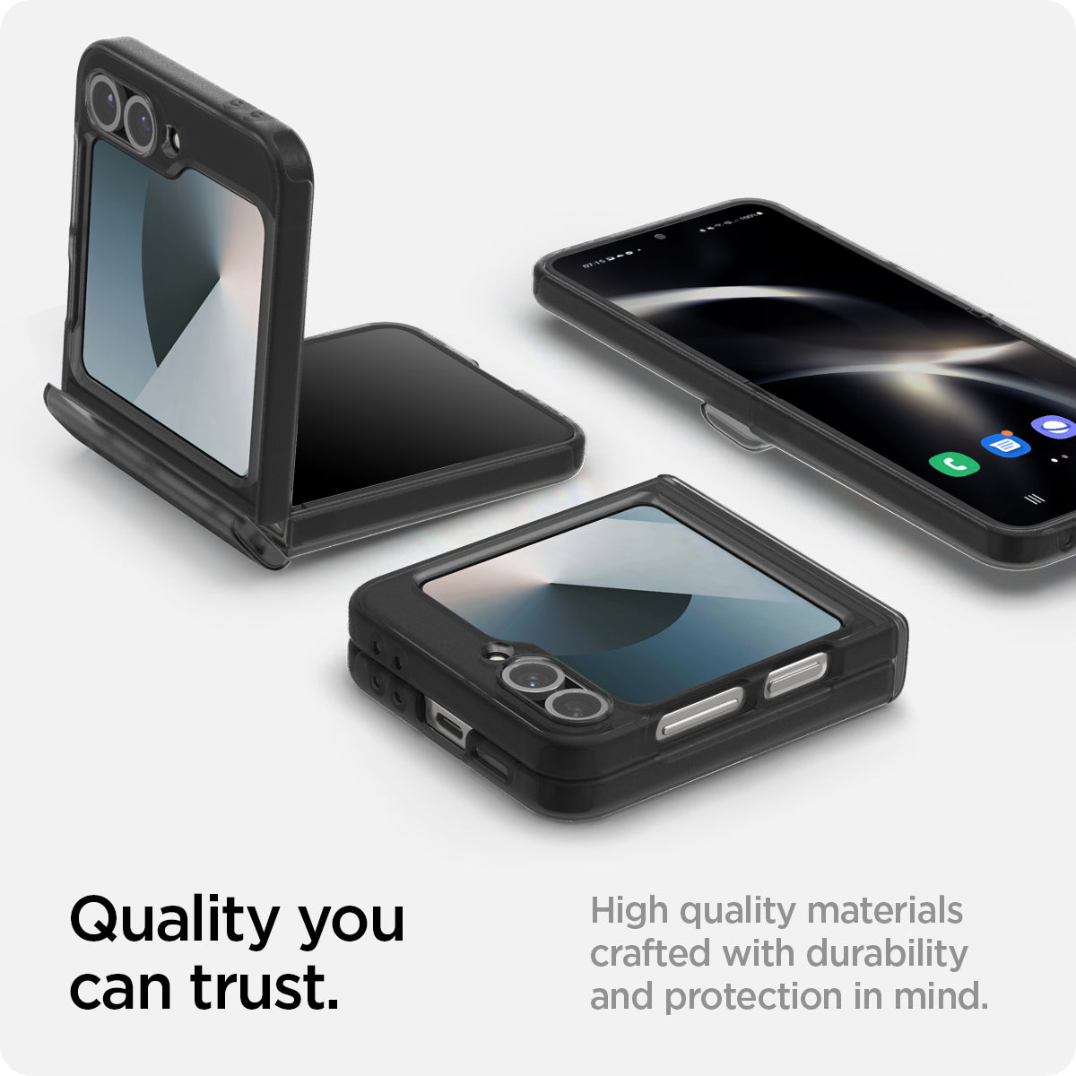 ACS07835 - Galaxy Z Flip 7 FE Case Ultra Hybrid Pro in Frost Gray showing the quality you can trust. High quality materials crafted with durability and protection in mind