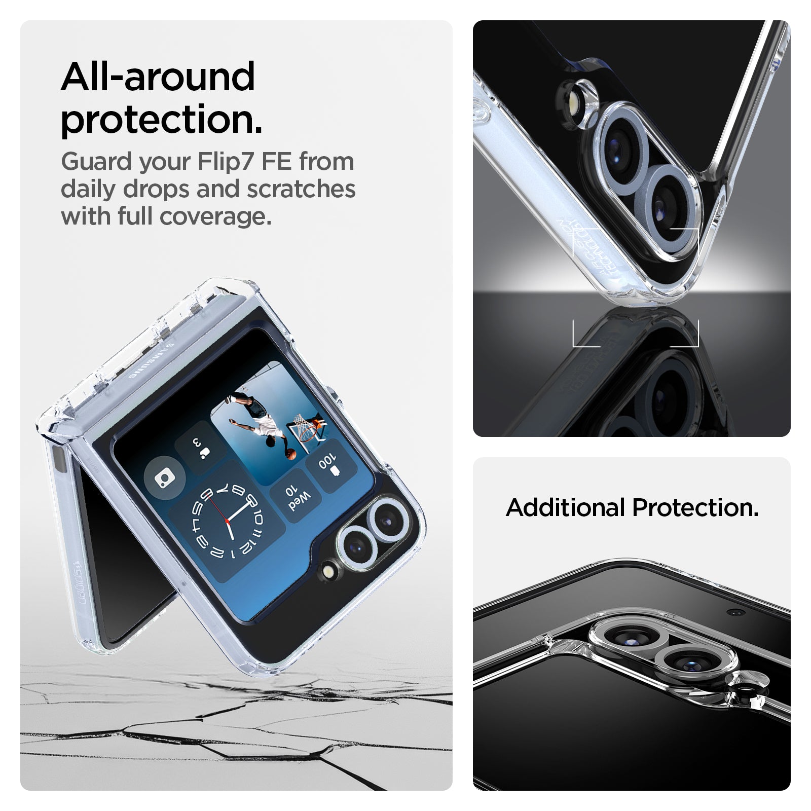 ACS09806 - Galaxy Z Flip 7 FE Series Ultra Hybrid Pro (MagFit) all around protection. Guard your Flip 7 FE from daily drops and scratches with full coverage. Additional protection.