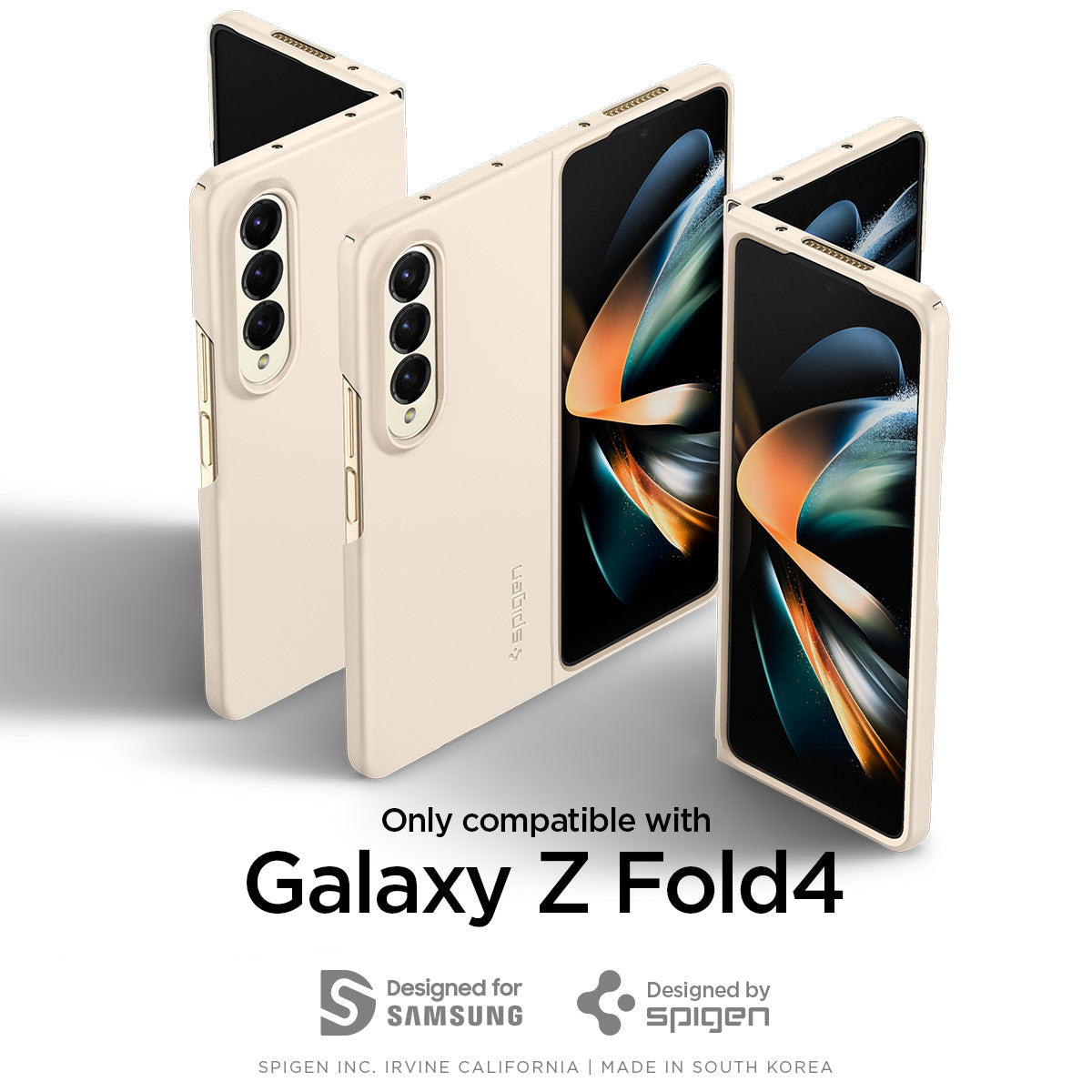 ACS05510 - Galaxy Z Fold 4 Case AirSkin in pearled ivory only compatible with Galaxy Z Fold 4. Designed for samsung. Designed by spigen.