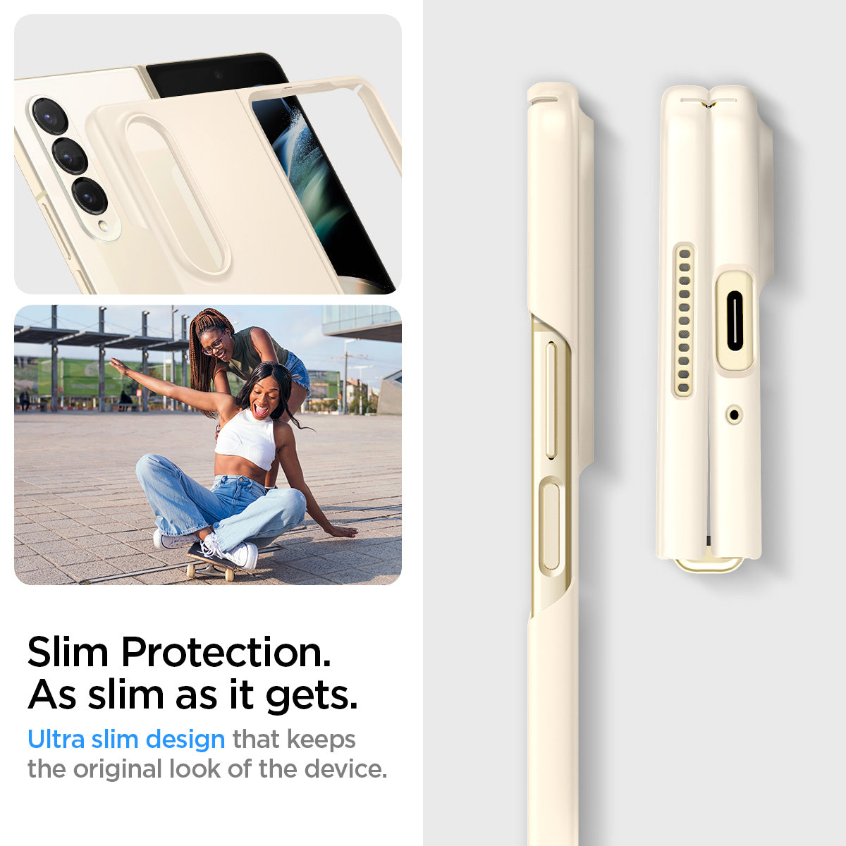 ACS05510 - Galaxy Z Fold 4 Case AirSkin in pearled ivory slim protection as slim as it gets. ultra slim design that keeps the original look of the device.