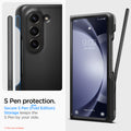 ACS06209 - Galaxy Z Fold 5 Case Thin Fit Pro in black showing the S Pen protection. Secure S Pen (New Fold Edition), Storage keeps the S Pen by your side