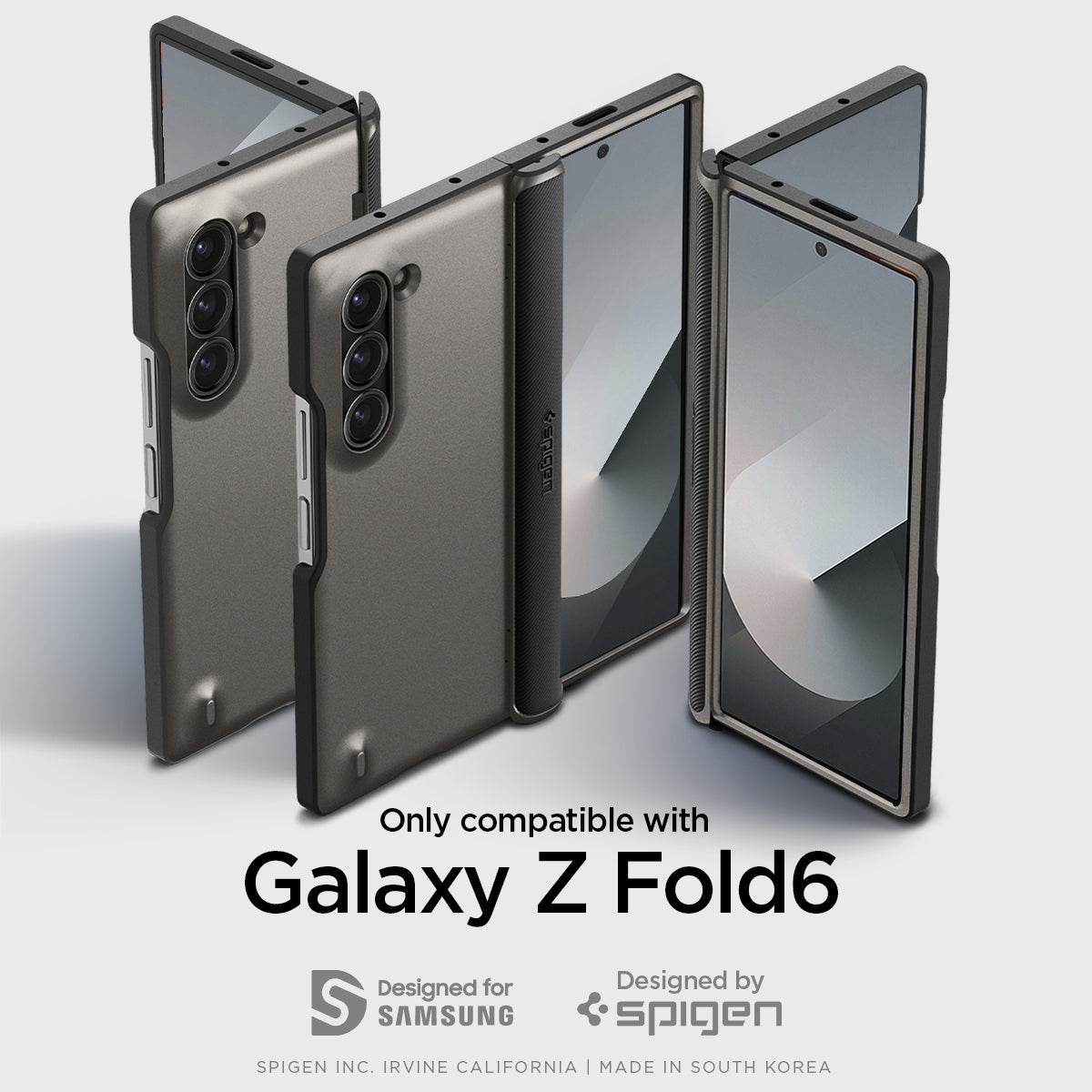 ACS07821 - Galaxy Z Fold 6 Case Slim Armor Pro in Gunmetal showing the compatibility only with Galaxy Z Fold 6