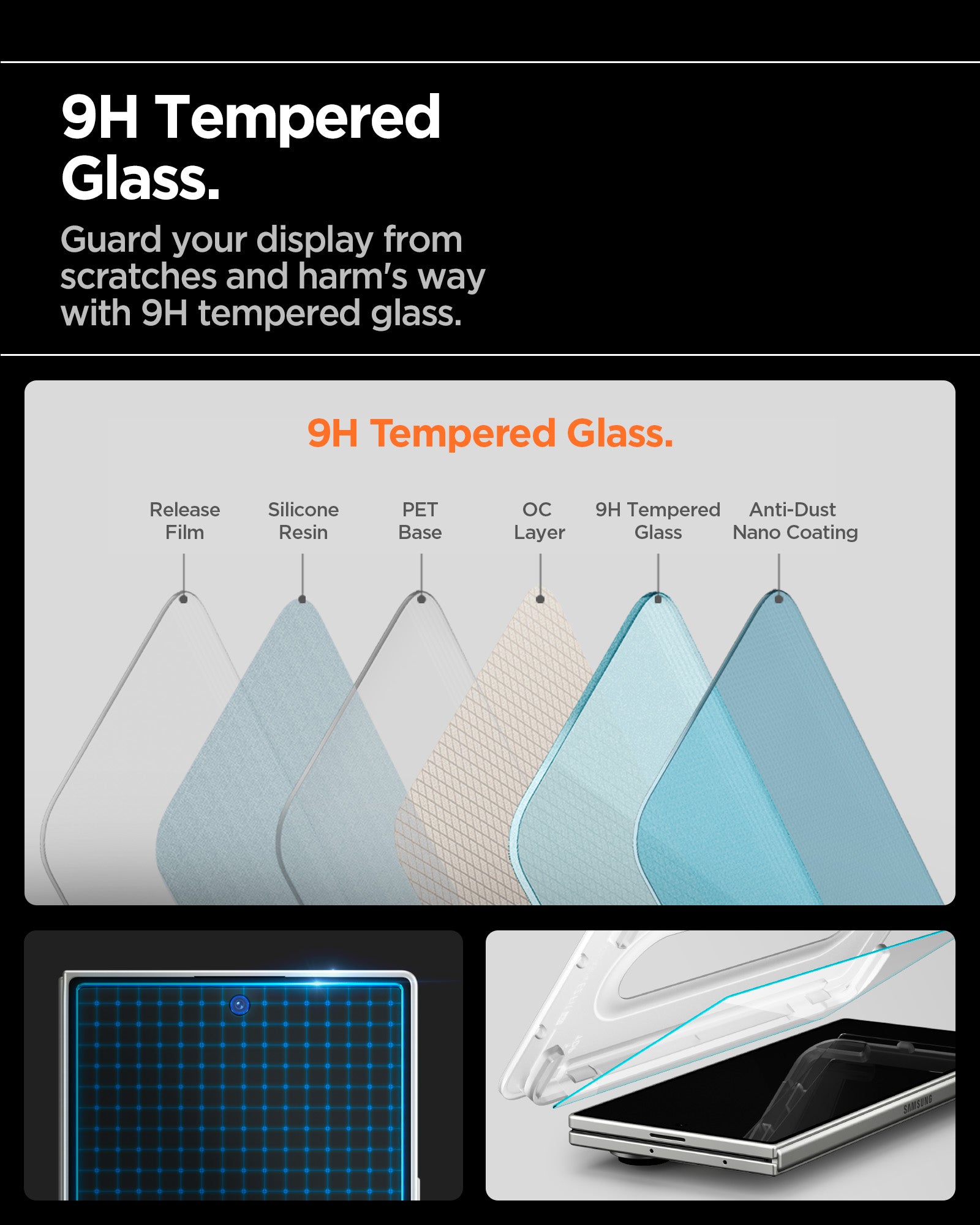 AGL09576 - Galaxy Z Fold 7 Series - GLAS.tR EZ Fit Pro 9H tempered glass. Guard your diaplay from scratches and harm's way with 9H tempered glass.