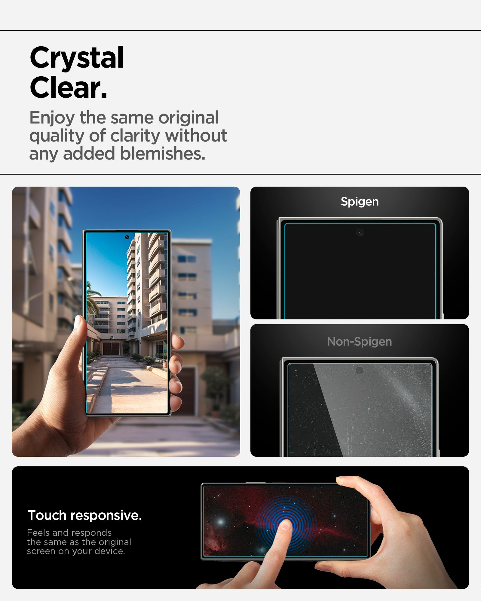 AGL09576 - Galaxy Z Fold 7 Series - GLAS.tR EZ Fit Pro crystal clear. Enjoy the same original quality of clarity without any added blemishes. Touch responsive.