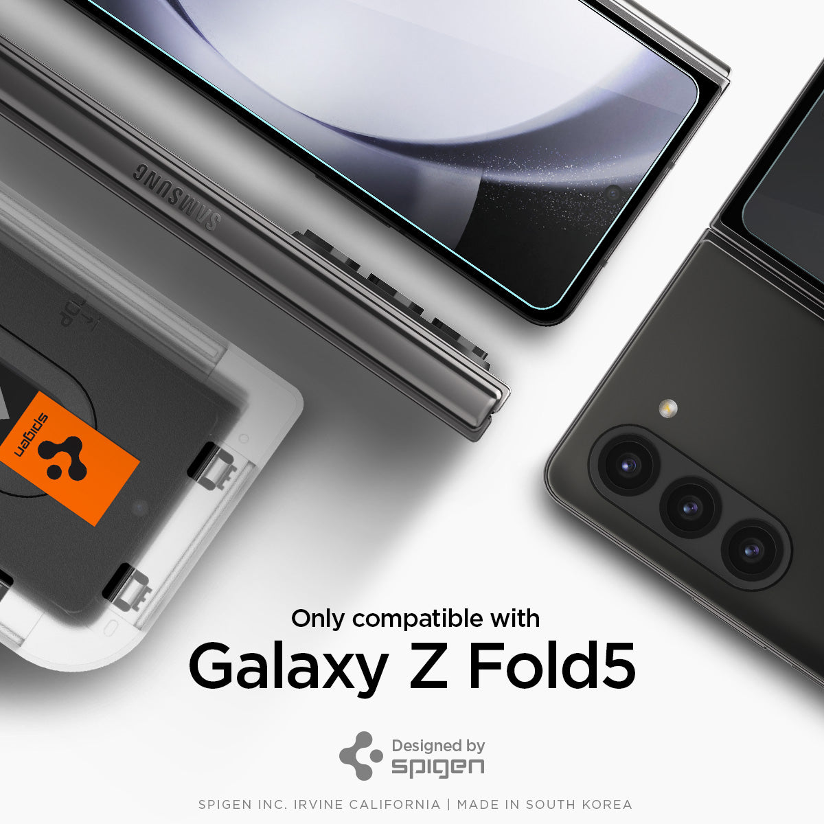 AGL06523 - Galaxy Z Fold 5 Series Screen Protector EZ FIT GLAS.tR showing the compatibility only with Galaxy Z Fold 5