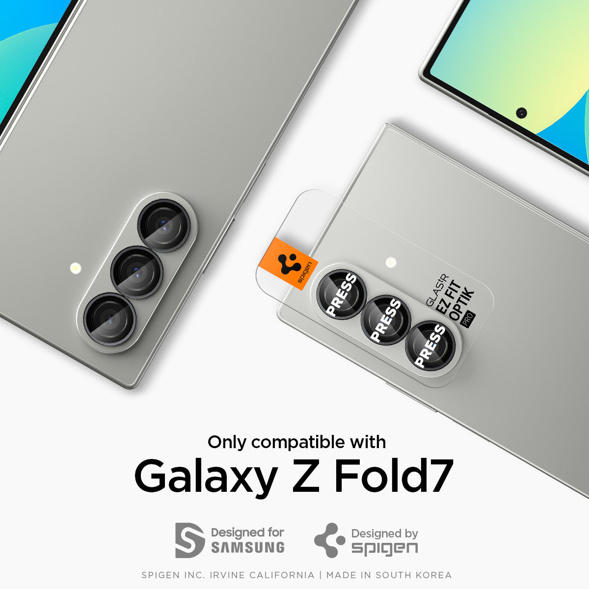 AGL09578 - Galaxy Z Fold 7 Optik Pro EZ Fit showing the compatibility. Only compatible with Z Fold 7