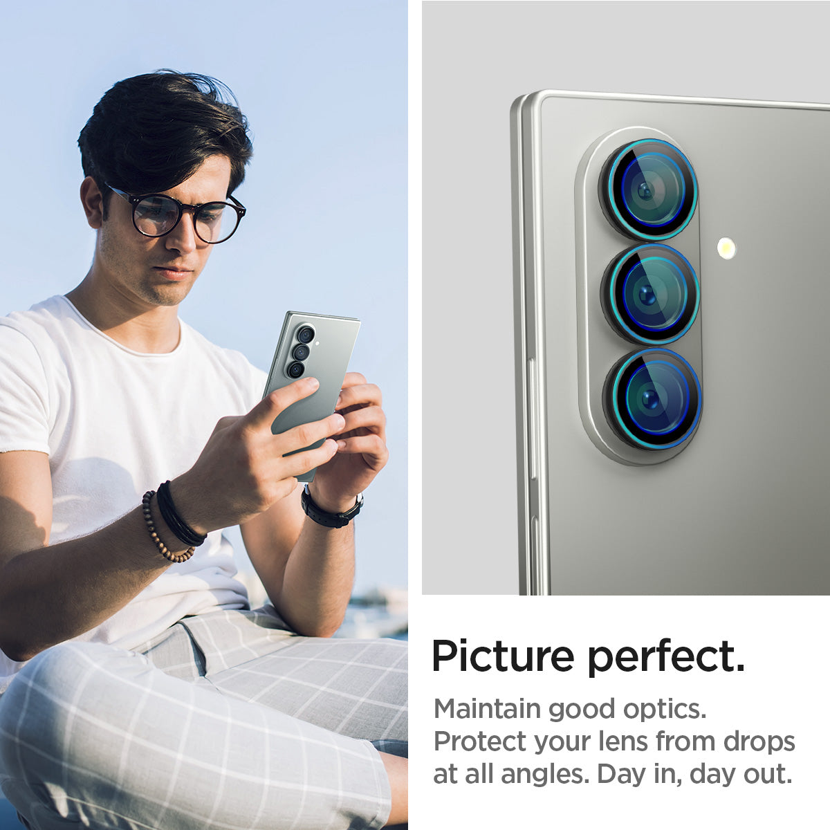 AGL09578 - Galaxy Z Fold 7 Optik Pro EZ Fit picture perfect. Maintain good optics. Protect your lens from drops at all angles. Day in, day out