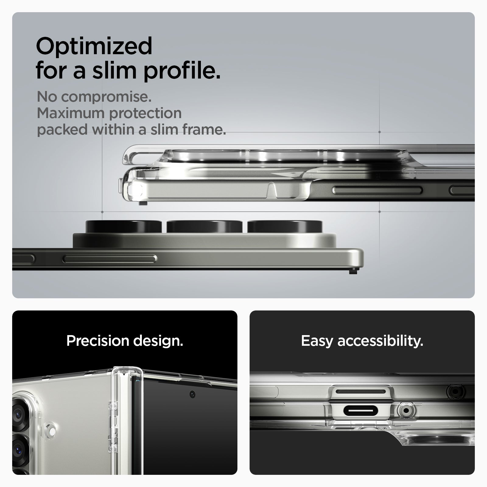 ACS09546 - Galaxy Z Fold 7 Ultra Hybrid Pro (MagFit) optimized for a slim profile. No compromise. Maximum protection packed within a slim frame. Precision design. Easy accessibility.