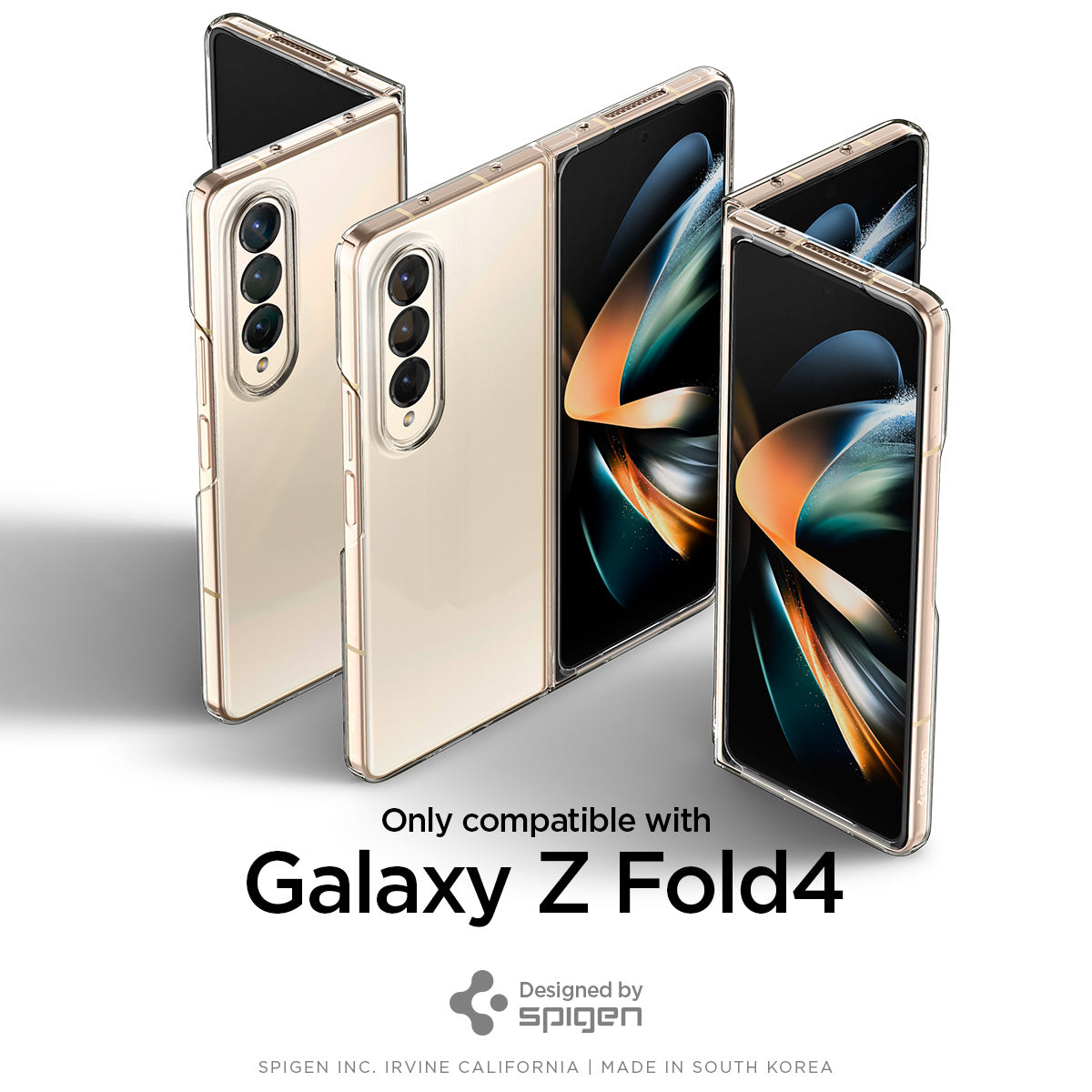 ACS05104 - Galaxy Z Fold 4 Case AirSkin in crystal clear only compatible with Galaxy Z Fold 4. Designed by spigen.