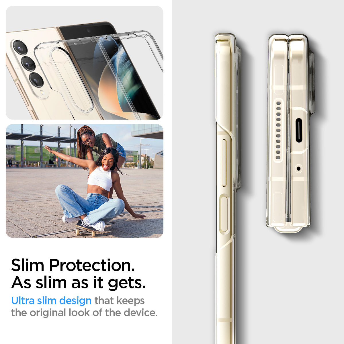 ACS05104 - Galaxy Z Fold 4 Case AirSkin in crystal clear slim protection as slim as it gets. ultra slim design that keeps the original look of the device.
