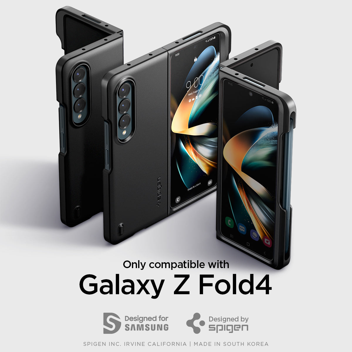 ACS05099 - Galaxy Z Fold 4 Case Thin Fit P in black showing the compatibility only with Galaxy Z Fold4